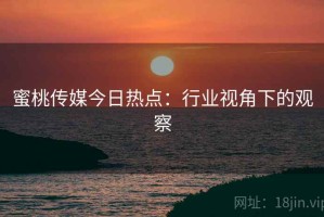 蜜桃传媒今日热点：行业视角下的观察
