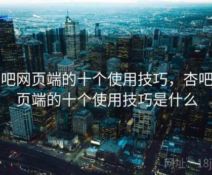 杏吧网页端的十个使用技巧，杏吧网页端的十个使用技巧是什么