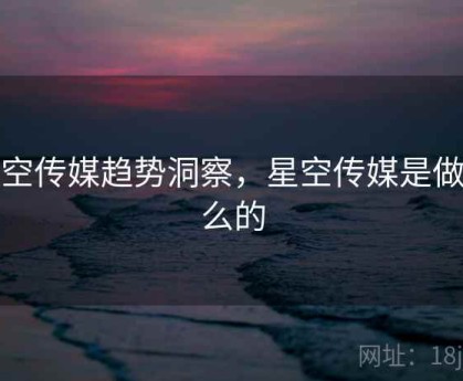 星空传媒趋势洞察，星空传媒是做什么的