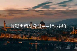 解锁黑料网今日——行业视角