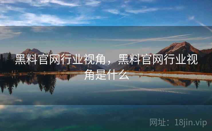 黑料官网行业视角，黑料官网行业视角是什么