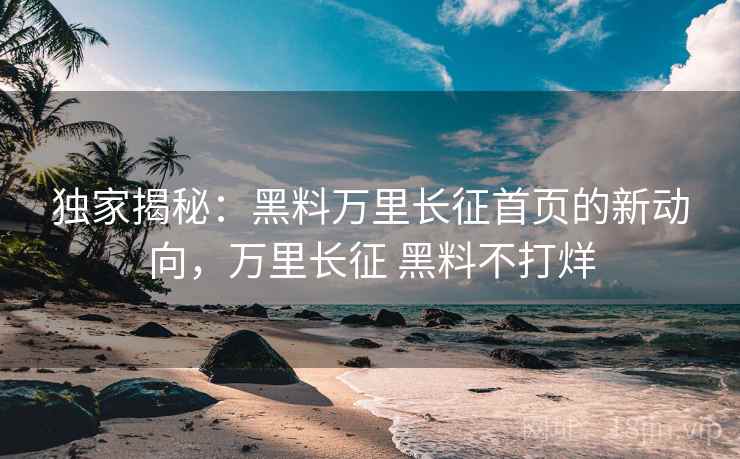 独家揭秘：黑料万里长征首页的新动向，万里长征 黑料不打烊