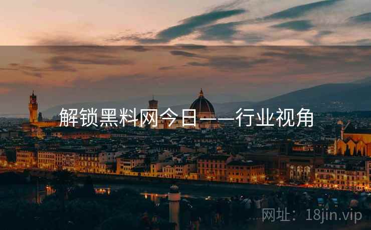 解锁黑料网今日——行业视角
