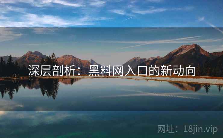 深层剖析：黑料网入口的新动向