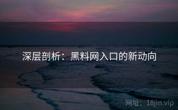 深层剖析：黑料网入口的新动向