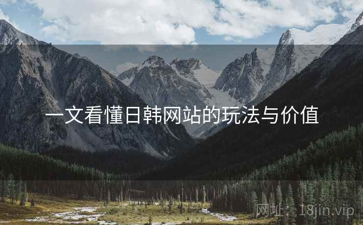 一文看懂日韩网站的玩法与价值